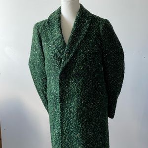 J. Crew Daphne Topcoat in Italian Tweed in Peacock green.